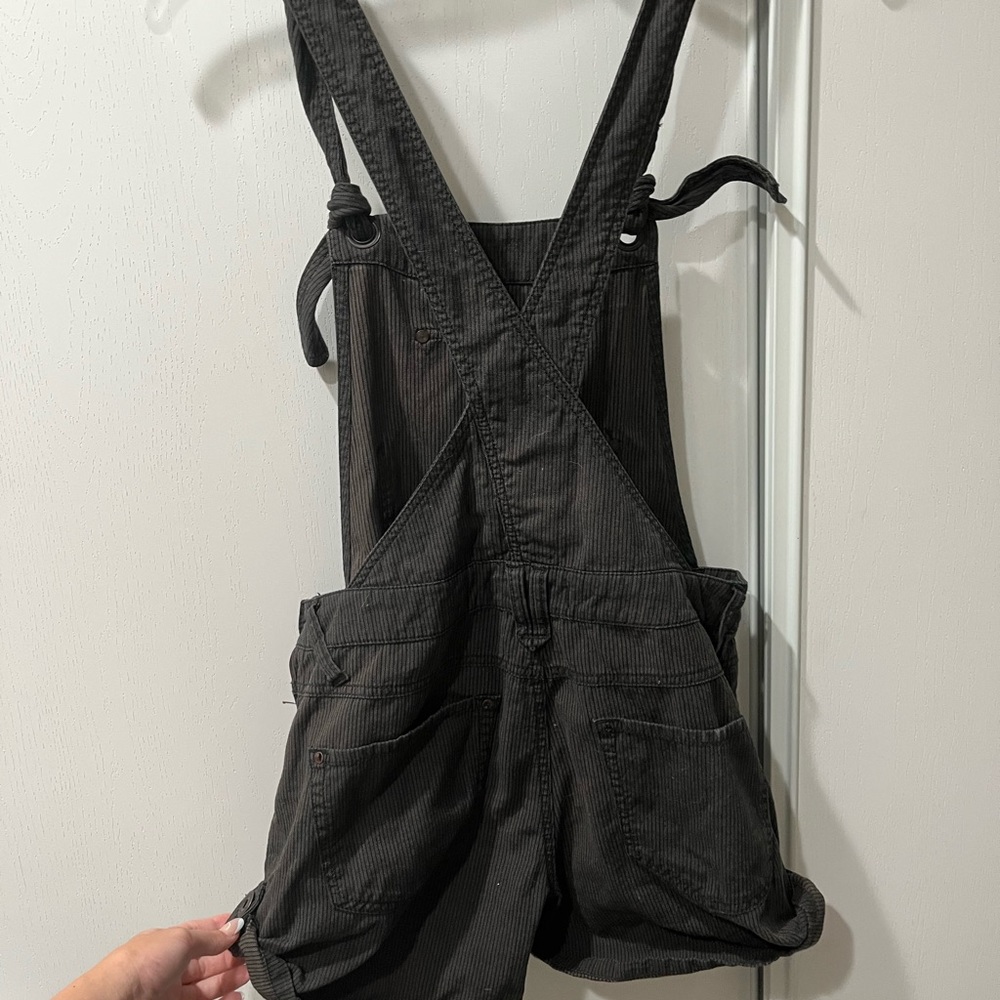 Free People Railroad Stripe Short Overall